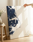 Outer Banks navy vertical wrapped canvas map in the ratio 2:3 hand mockup