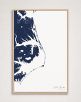 Outer Banks Canvas Map - Vertical — navy, Light Wood