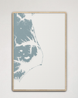 Outer Banks Canvas Map - Vertical