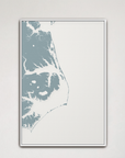 Outer Banks Canvas Map - Vertical