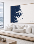 Outer Banks canvas map — sea-view bench interior