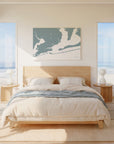 Pensacola soft blue horizontal wrapped canvas map in the ratio 3:2 hand mockup