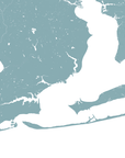 Pensacola Coastal Map — Fine Art Print Horizontal, soft-blue, No Frame, 10x8