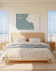 Plymouth soft blue horizontal wrapped canvas map in the ratio 3:2 hand mockup