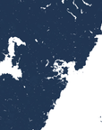 Portsmouth Coastal Map — Fine Art Print Horizontal, navy, No Frame, 10x8