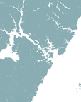Portsmouth Coastal Map — Fine Art Print Vertical, soft-blue, No Frame, 8x10