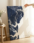 Saint Simons Island navy vertical wrapped canvas map in the ratio 2:3 hand mockup