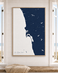 San Diego Coast canvas map — window-scene interior