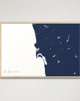 San Diego Coast Coastal Map — Canvas Horizontal, navy, Natural Oak