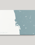 San Diego Coast Coastal Map — Canvas Horizontal, soft-blue, No Frame