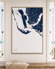Sanibel canvas map — window-scene interior