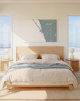 Siesta Key soft blue horizontal wrapped canvas map in the ratio 3:2 hand mockup