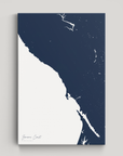 Sonoma Coast Coastal Map — Canvas Vertical, navy, No Frame