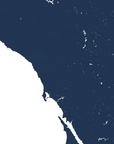 Sonoma Coast Coastal Map — Fine Art Print Horizontal, navy, No Frame, 10x8