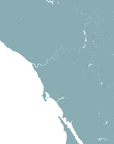 Sonoma Coast Coastal Map — Fine Art Print Horizontal, soft-blue, No Frame, 10x8