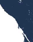 Sonoma Coast Coastal Map — Fine Art Print Vertical, navy, No Frame, 8x10
