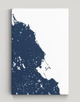 South Shore Massachusetts Coastal Map — Canvas Vertical, navy, No Frame, 16x24