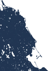 South Shore Massachusetts Coastal Map — Fine Art Print Horizontal, navy, No Frame, 10x8
