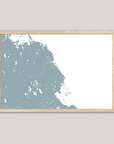 South Shore Massachusetts Coastal Map — Fine Art Print Horizontal, soft-blue, Oak, 10x8