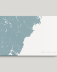 Southern Maine Coast Coastal Map — Canvas Horizontal, soft-blue, No Frame