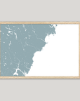 Southern Maine Coast Coastal Map — Fine Art Print Horizontal, soft-blue, Oak, 10x8