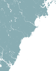 Southern Maine Coast Coastal Map — Fine Art Print Vertical, soft-blue, No Frame, 8x10