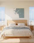Southwest Florida soft blue horizontal wrapped canvas map in the ratio 3:2 hand mockup