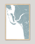 Southwest Florida Coastal Map — Fine Art Print Vertical, soft-blue, Oak, 8x10