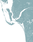 Southwest Florida Coastal Map — Fine Art Print Vertical, soft-blue, No Frame, 8x10