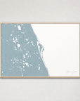 Space Coast Coastal Map — Canvas Horizontal — soft-blue, Light Wood