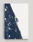 Space Coast Coastal Map — Canvas Vertical, navy, No Frame