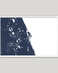 Space Coast Coastal Map — Fine Art Print Horizontal, navy, White Frame, 10x8