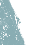 Space Coast Coastal Map — Fine Art Print Horizontal, soft-blue, No Frame, 10x8