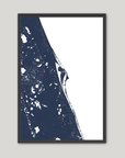 Space Coast Coastal Map — Fine Art Print Vertical, navy, Black Frame, 8x10