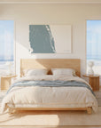 St Augustine soft blue horizontal wrapped canvas map in the ratio 3:2 hand mockup