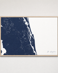 St. Augustine Coastal Map — Canvas Horizontal — navy, Light Wood