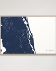 St. Augustine Coastal Map — Canvas Horizontal, navy, Natural Oak