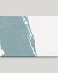 St. Augustine Coastal Map — Canvas Horizontal, soft-blue, No Frame