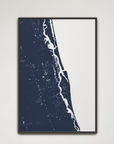 St. Augustine Coastal Map — Canvas Vertical, navy, Black Frame, 16x24