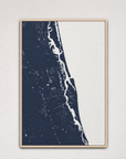 St. Augustine Coastal Map — Canvas Vertical — navy, Light Wood