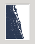 St. Augustine Coastal Map — Fine Art Print Vertical, navy, White Frame, 8x10
