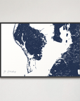 St. Petersburg Coastal Map — Canvas Horizontal, navy, Black Frame