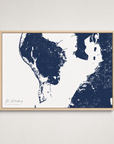 St. Petersburg Coastal Map — Canvas Horizontal — navy, Light Wood