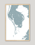 St. Petersburg Coastal Map — Fine Art Print Vertical, soft-blue, Oak, 8x10
