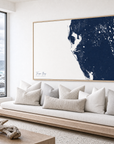 Tampa Bay / Sarasota canvas map — sea-view bench interior