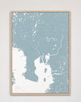 Tampa Coastal Map — Canvas Vertical — soft-blue, Light Wood