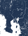 Tampa Coastal Map — Fine Art Print Horizontal, navy, No Frame, 10x8