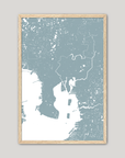 Tampa Coastal Map — Fine Art Print Vertical, soft-blue, Oak, 8x10