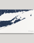 The Hamptons Coastal Map — Canvas Horizontal, navy, No Frame