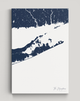 The Hamptons Coastal Map — Canvas Vertical, navy, No Frame